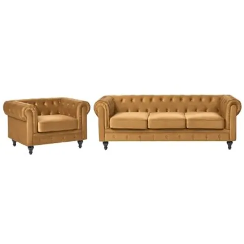 CHESTERFIELD - Bankenset - Goud - Fluweel – afbeelding 1