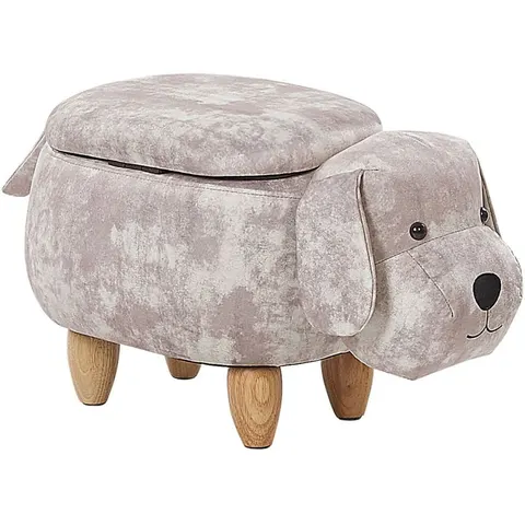 DOGGY - Hocker - Beige - Fluweel – afbeelding 1