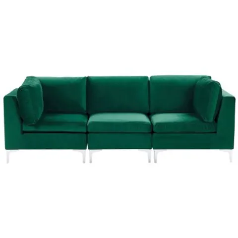 EVJA - Driezitsbank - Groen - Fluweel – afbeelding 1