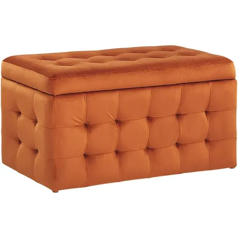 MICHIGAN - Ottomaan - Oranje - Fluweel – afbeelding 1