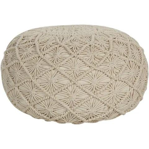 BERKANE - Poef - Beige - Katoen – afbeelding 1