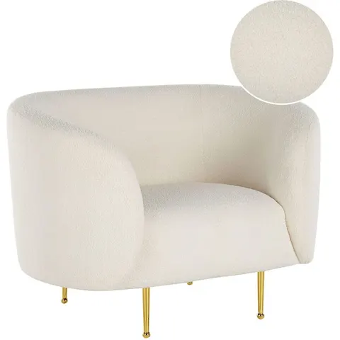 LOEN - Fauteuil - Wit - Polyester – afbeelding 1
