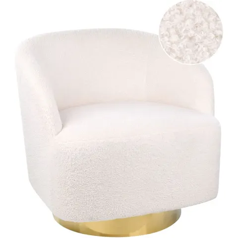 LAVIK - Fauteuil - Off-white - Polyester – afbeelding 1