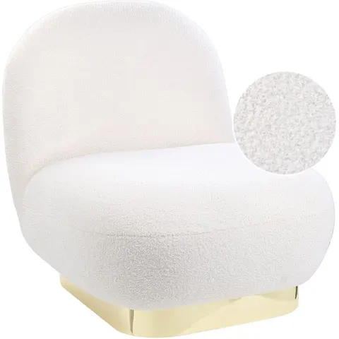 LOVIISA - Fauteuil - Wit - Polyester – afbeelding 1