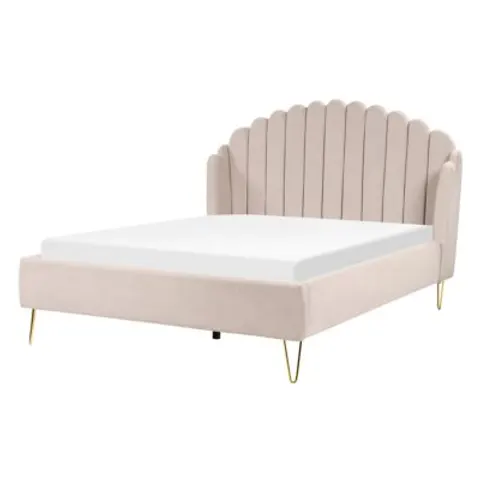 AMBILLOU - Bed - Lichtbeige - 140 x 200 cm - Polyester – afbeelding 1