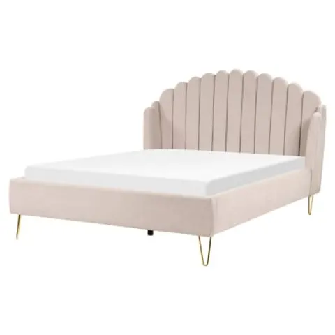 AMBILLOU - Bed - Lichtbeige - 160 x 200 cm - Polyester – afbeelding 1