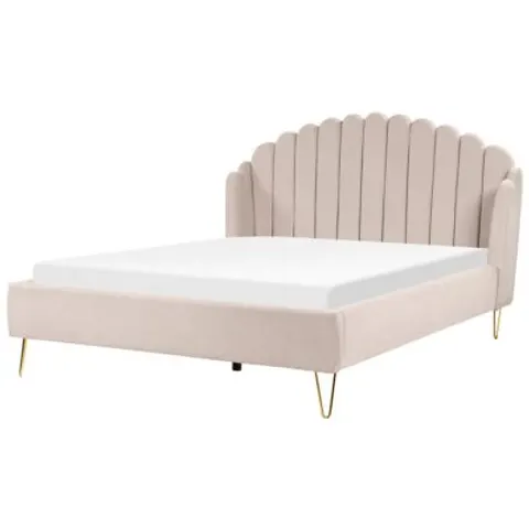 AMBILLOU - Bed - Lichtbeige - 180 x 200 cm - Polyester – afbeelding 1