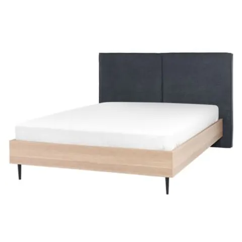 IZERNORE - Bed - Donkergrijs - 140 x 200 cm - Polyester – afbeelding 1