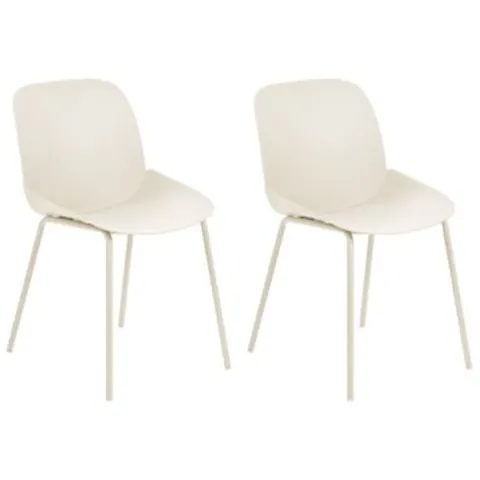 MILACA - Eetkamerstoel set van 2 - Beige - Plastic – afbeelding 1