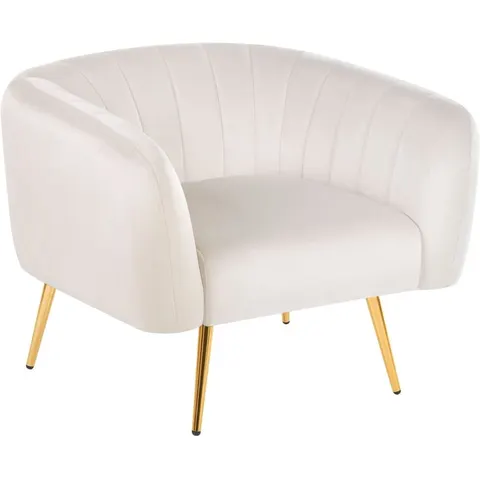 LACONIA - Fauteuil - Off-white - Fluweel – afbeelding 1