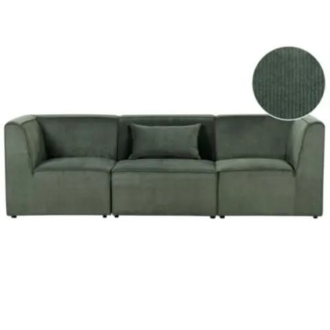 LEMVIG - Driezitsbank - Groen - Corduroy – afbeelding 1