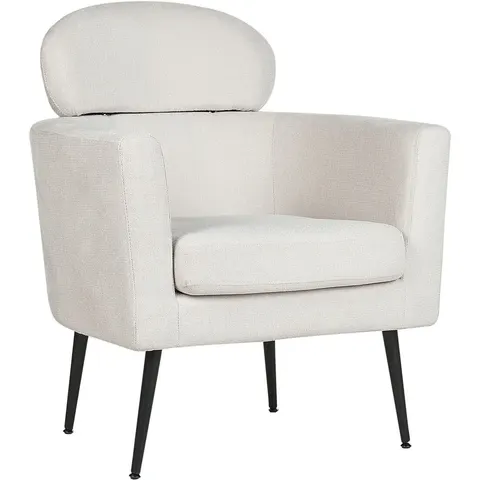 SOBY - Fauteuil - Gebroken wit - Polyester – afbeelding 1