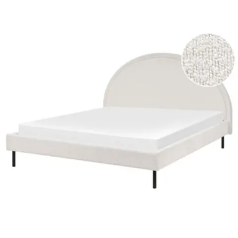 MARGUT - Bed - Wit - 160 x 200 cm - Bouclé – afbeelding 1