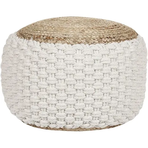 AIZA - Poef - Gebroken wit - Jute – afbeelding 1