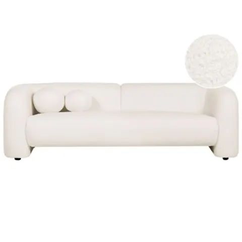 LEIREN - Driezitsbank - Wit - Bouclé – afbeelding 1