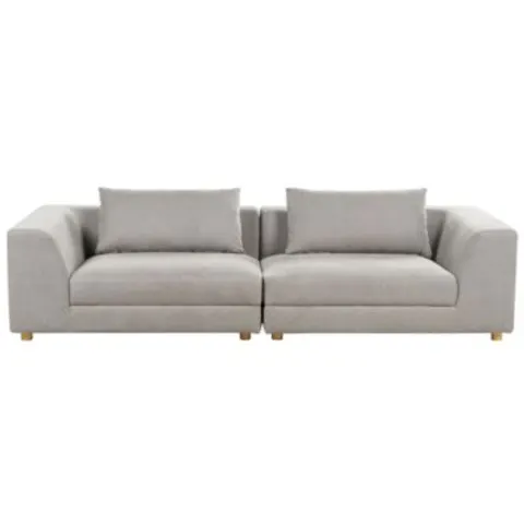 LERMON - Driezitsbank - Lichtgrijs - Polyester – afbeelding 1