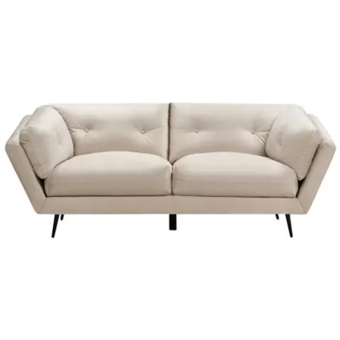 LENVIK - Driezitsbank - Beige - Fluweel – afbeelding 1