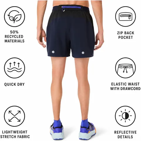Short Asics Fujitrail Bleu Noir, Taille S – image 1
