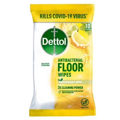 Dettol Antibacterial Floor Wipes Lemon & Lime 10 pcs – image 1