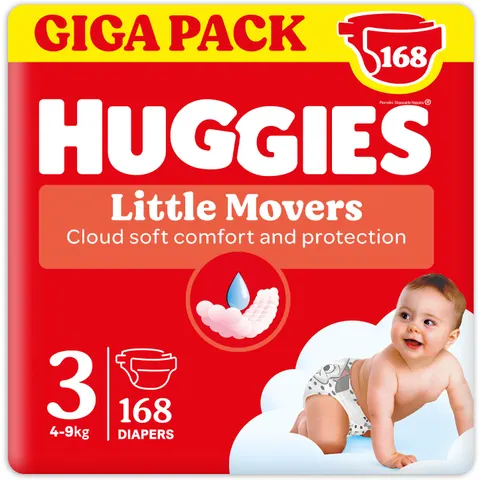 Pannolini Little Movers Gigapack (HUGGIES01) – immagine 1