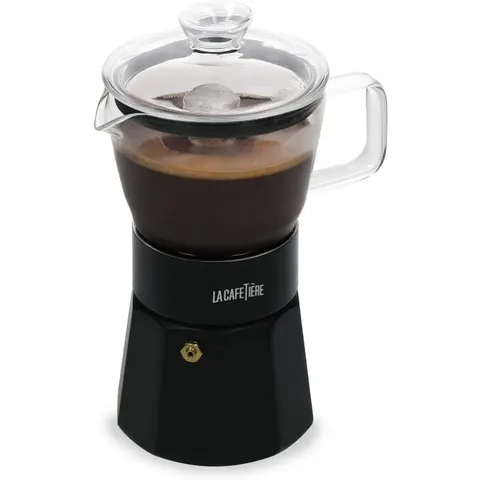 La Cafetiere Glass 6 Cup Espresso Maker Black – image 1
