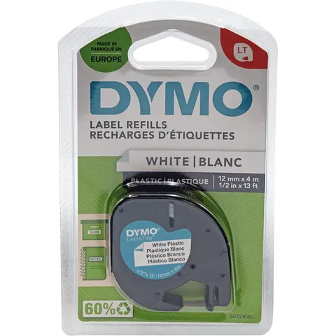 Dymo LetraTag Plastic Tape - Black and White – image 1