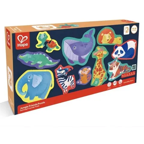 Hape Puzzle Dschungel-Freunde – mehrfarbig – Bild 1
