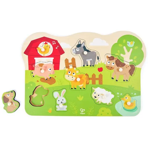 Hape Steckpuzzle Bauernhof – mehrfarbig – Bild 1