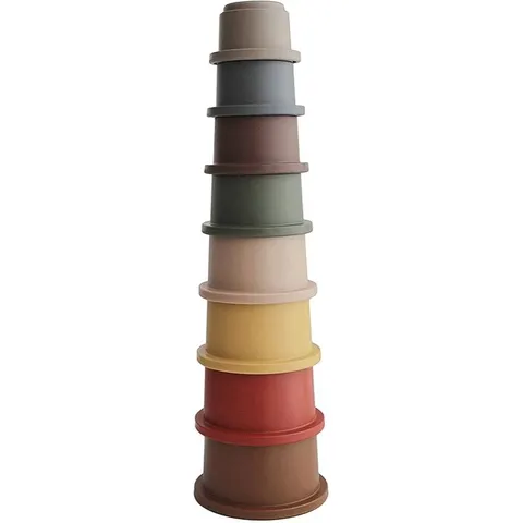 Mushie Stapeltoren Stacking Cups - Retro – afbeelding 1