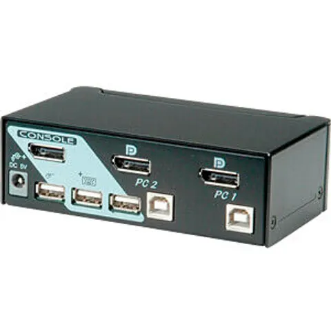 ROLINE DisplayPort USB 2.0 KVM Switch, 1 User - 2 PC – Bild 1