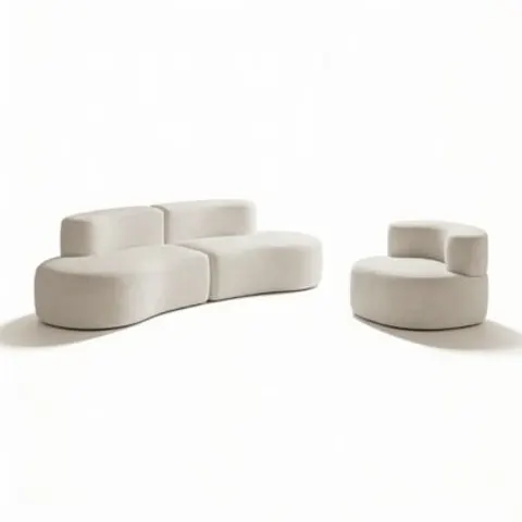 Pack Lounge Coco Living Canapé et fauteuil Blanc – image 1