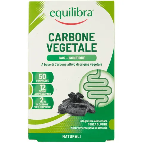 Equilibra Carbone Vegetale Integratore Pancia Piatta 50 Compresse – immagine 1