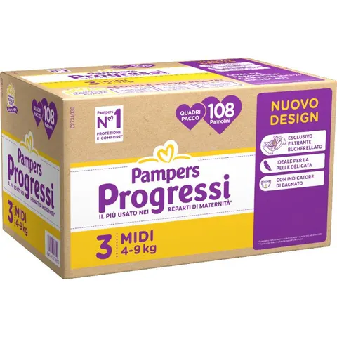 Pampers Quadri Progressi Midi X108 – immagine 1
