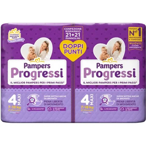 Pampers Progressi Pannolino Maxi Pacco Doppio 42 Pezzi – immagine 1