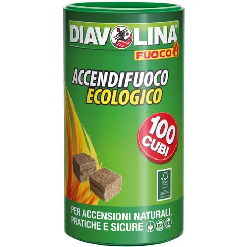 Diavolina Accendifuoco Ecologico 100 cubi – immagine 1