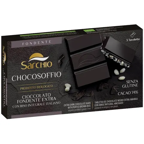 sarchio Soffio Riso Cioccolato Fondente 75g – immagine 1