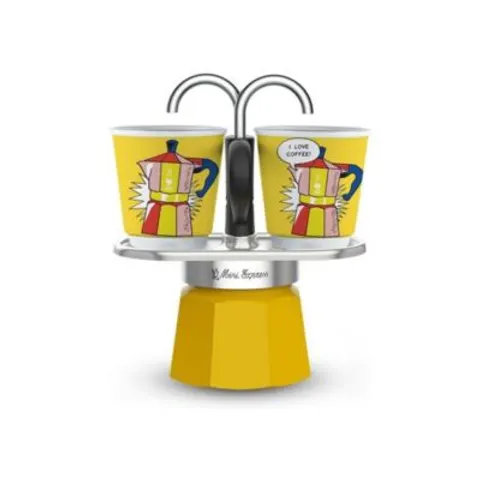 Bialetti Mini Express Lichtenstein met 2 kopjes - 2-kops – afbeelding 1