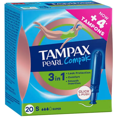 Tampax Pearl Compak tampón super 20 uds – imagen 1