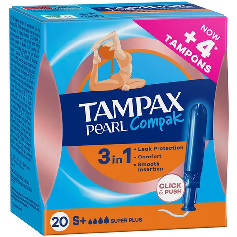 Tampax Pearl Compak tampón super plus 20 uds – imagen 1