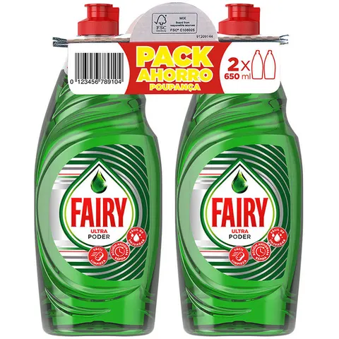 Handafwasmiddel Fairy (2 x 650 ml) – afbeelding 1