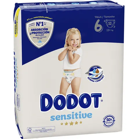 Dodot Sensitive talla 6 pañales +13 kg 32 u – imagen 1