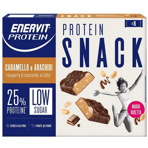 Enervit Proteine Snack Caramello e Arachidi, 8 pezzi – immagine 1