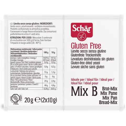 schar lievito secco 2 Bustine 10g – immagine 1