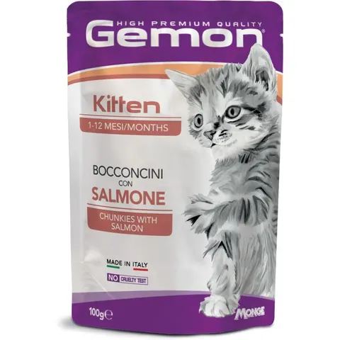 Monge & C. Gemon Cat Kitten Bocc Salm100g – immagine 1