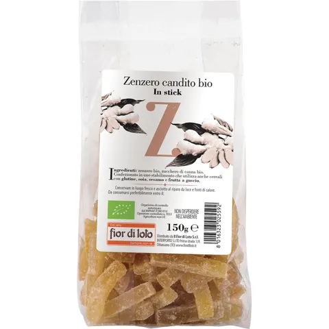 Biotobio Zenzero Candito Stick Bio 150g – immagine 1