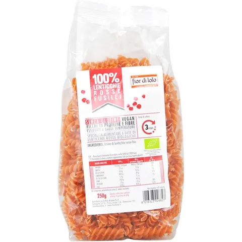 biotobio Fdl lenticchie rosse fusilli – immagine 1