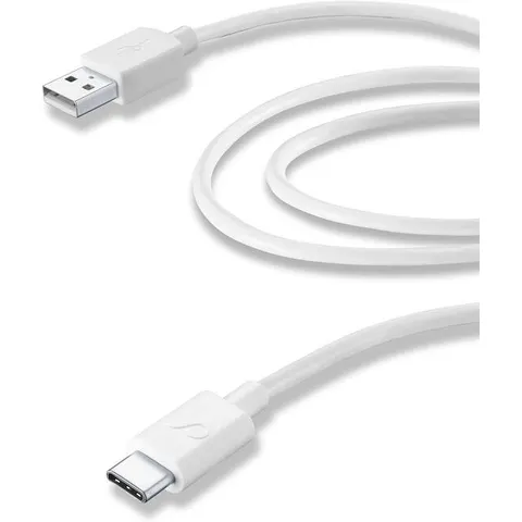 Cellular Line Usb kabel, usb-a naar usb-c 2m, wit – afbeelding 1