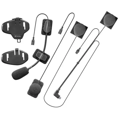 Interphone Cellularline Kit Audio Conector Flat Intercom Audiokit Zwart – afbeelding 1