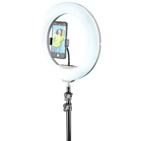 Cellularline Selfie Ring Pro selfiestick Smartphone Zwart – afbeelding 1