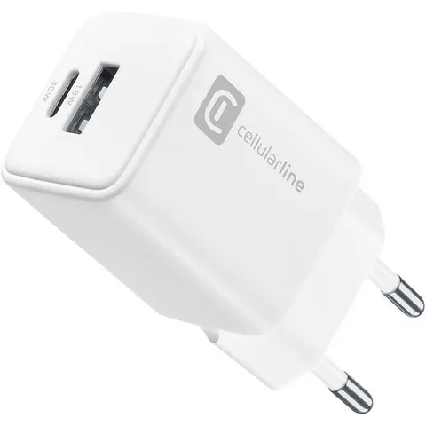 Cellular Line Caricabatterie ACHUSB2GAN30WTABW Bianco – immagine 1